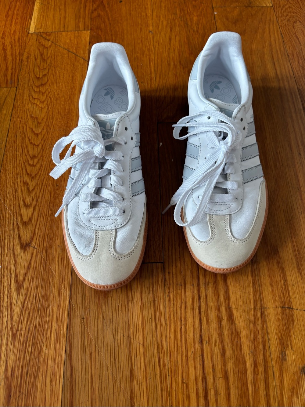 adidas White Low-Top Sneakers with Gum Outsole